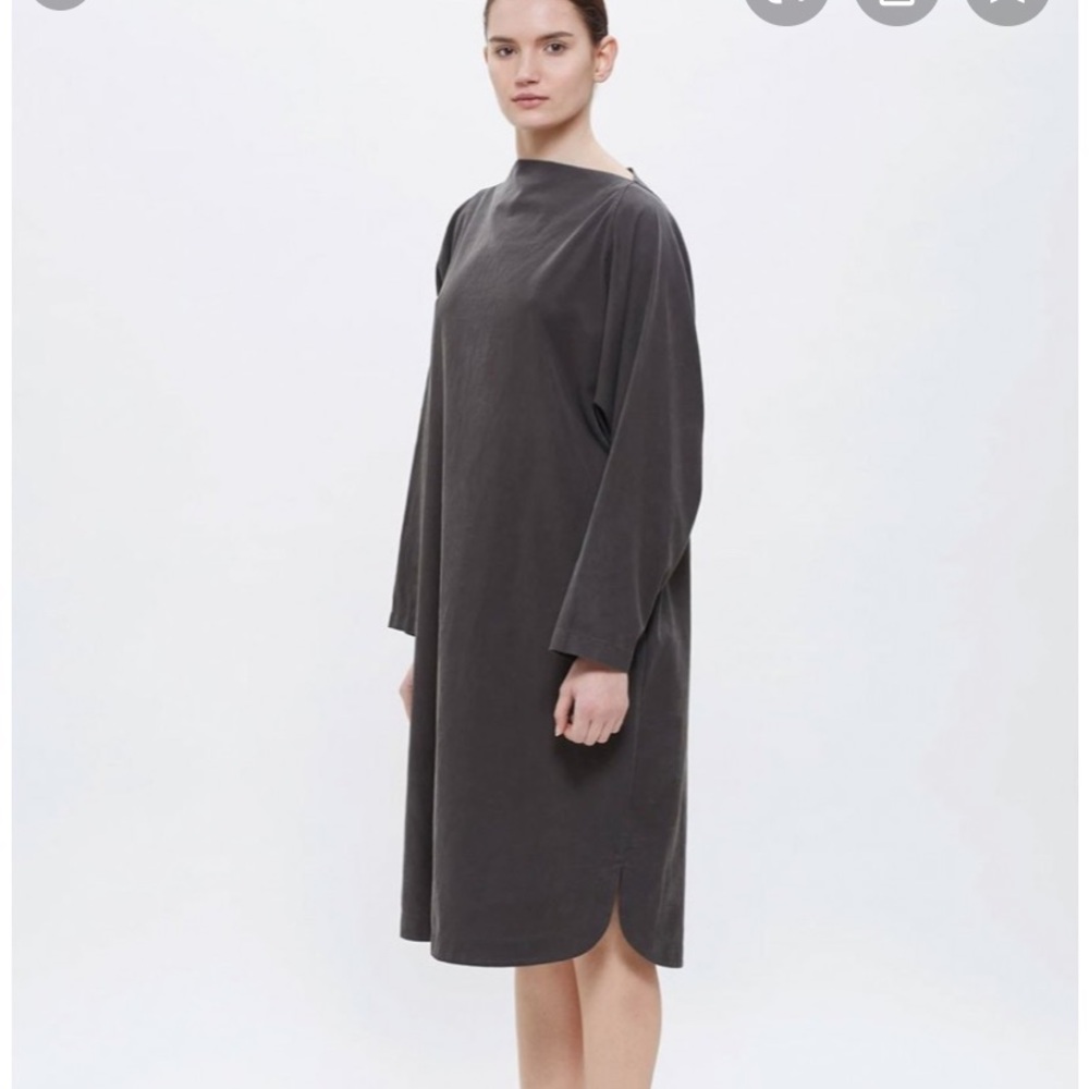 Black crane long sleeve dress